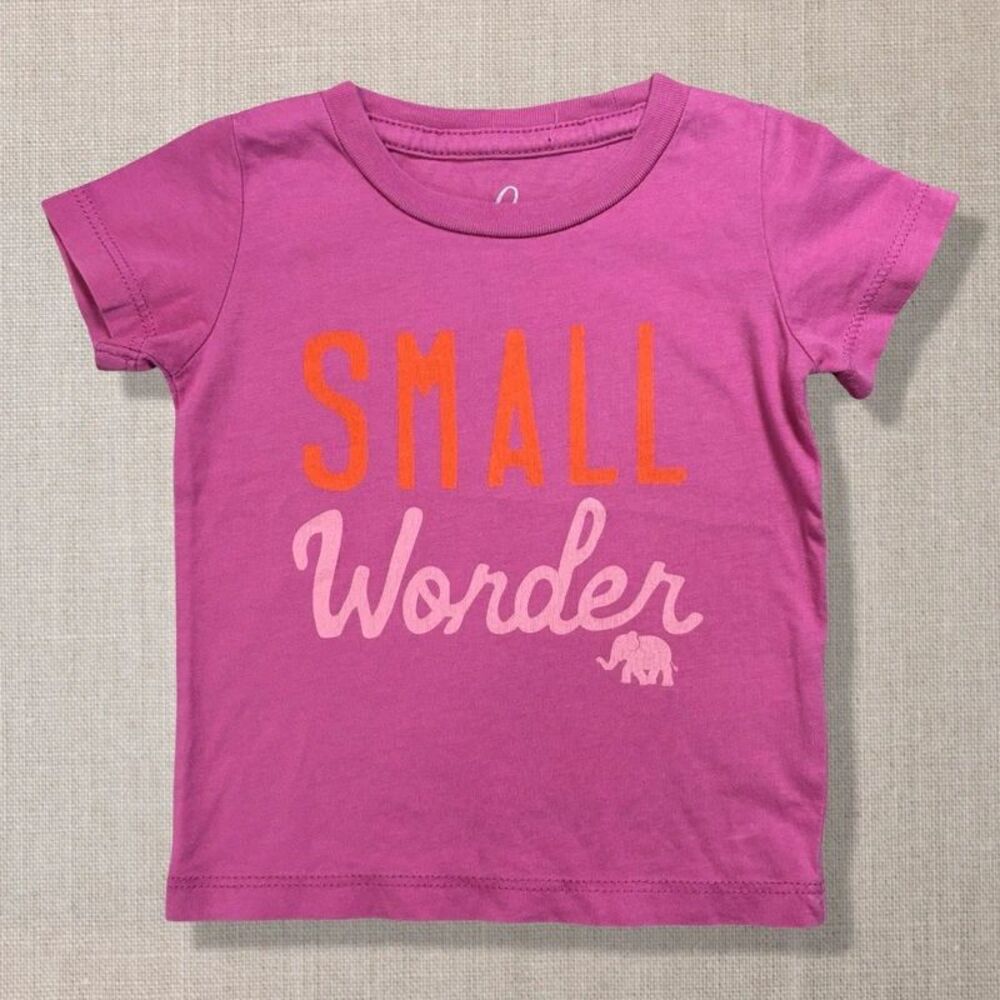 PEEK Baby Girls 3-6M Small Wonder Elephant Pink Pima Cotton Graphic Tee